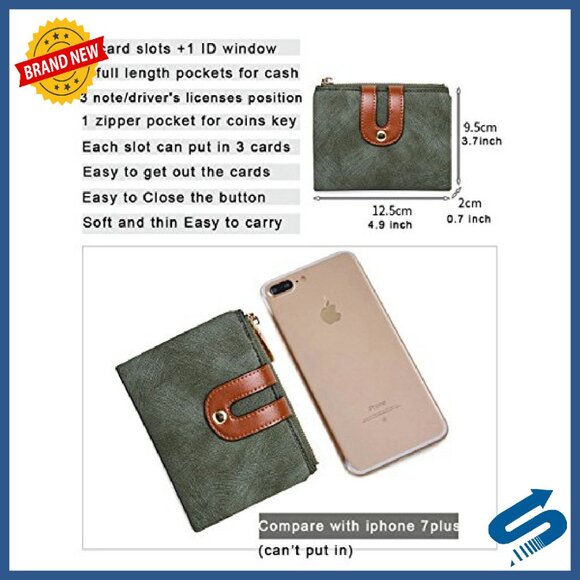 Slim Bifold RFID Leather Wallet with Zipper Coin Pocket - Picture 7 of 8